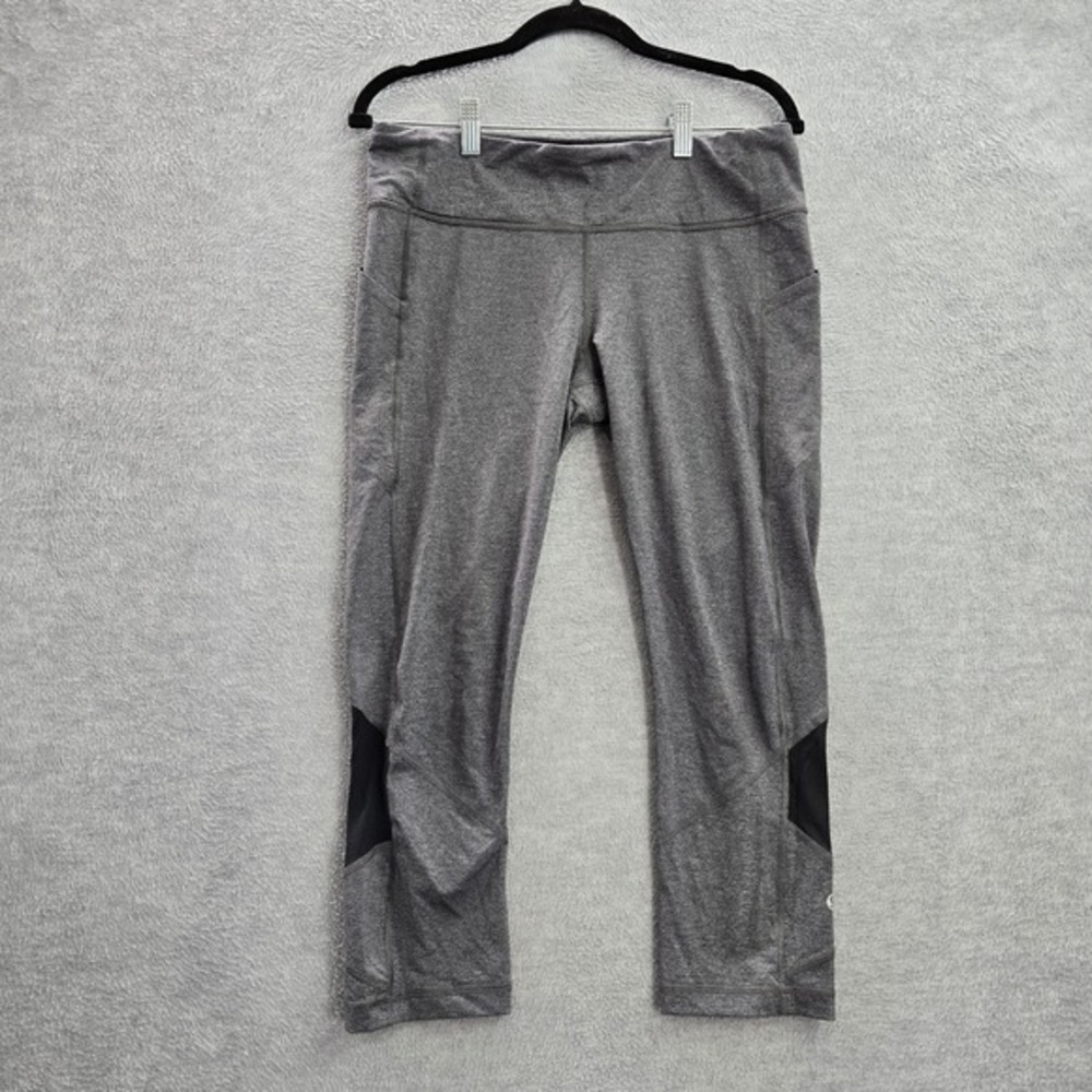 Lululemon Women Activewear Pants 10 Gray Pace Rival Crop Logo 23" Inseam